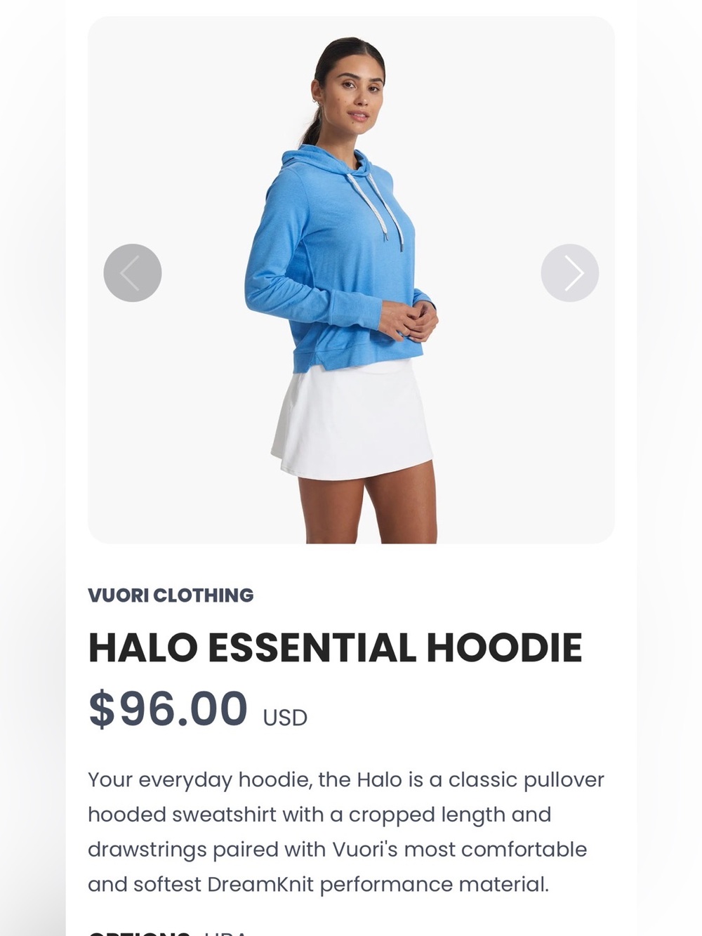VUORI CLOTHING
HALO ESSENTIAL HOODIE- BALTIC HEATHER BLUE - Picture 4 of 4